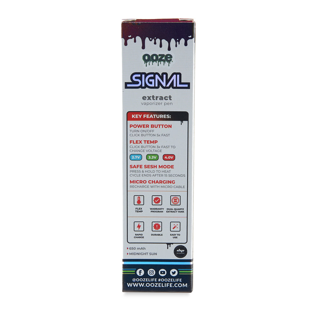 The back of the Midnight Sun Ooze Signal's original packaging is shown against a white background.