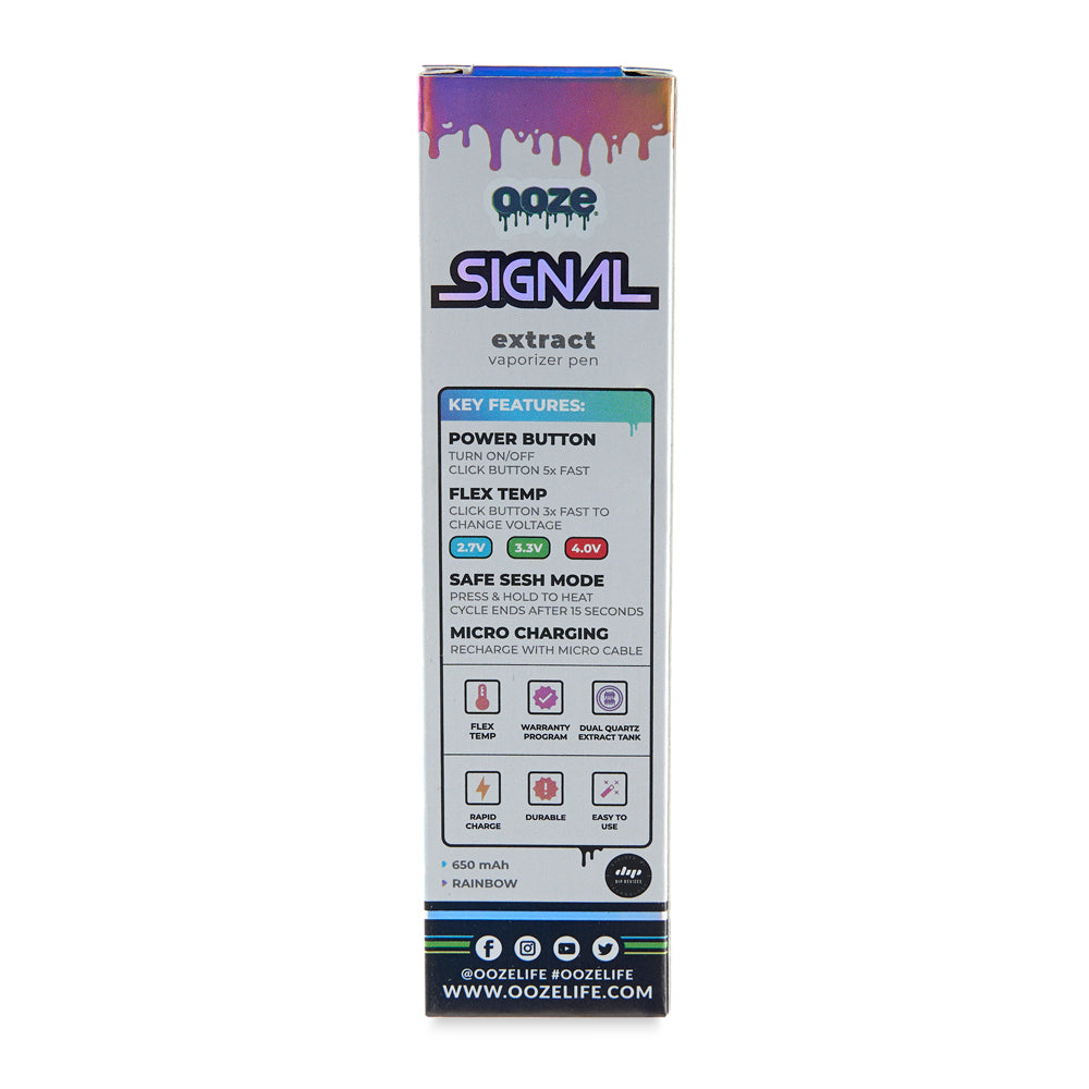 The back of the original packaging for the Rainbow Ooze Signal is shown against a white background.