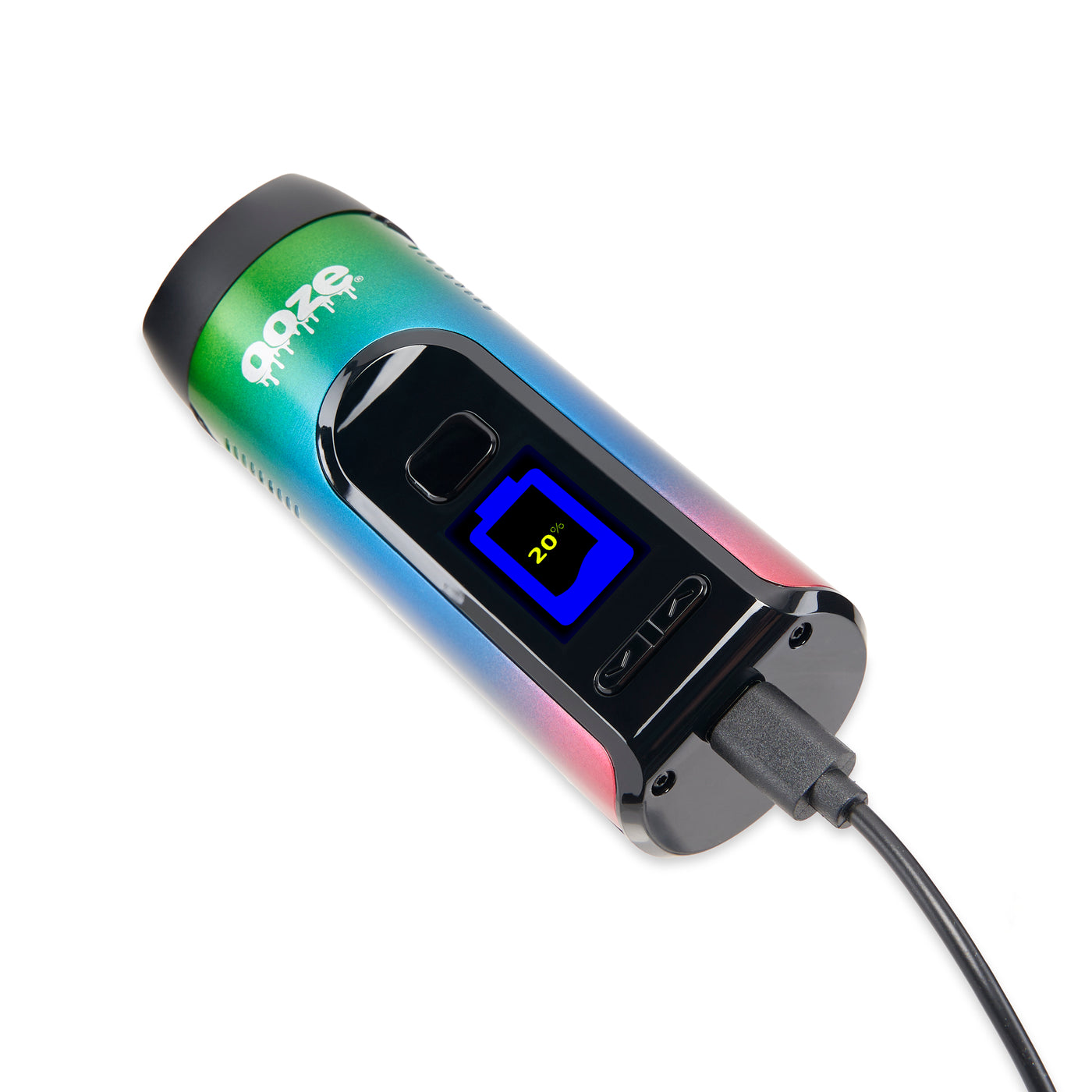 Rainbow Verge cannabis vape laying down and charging