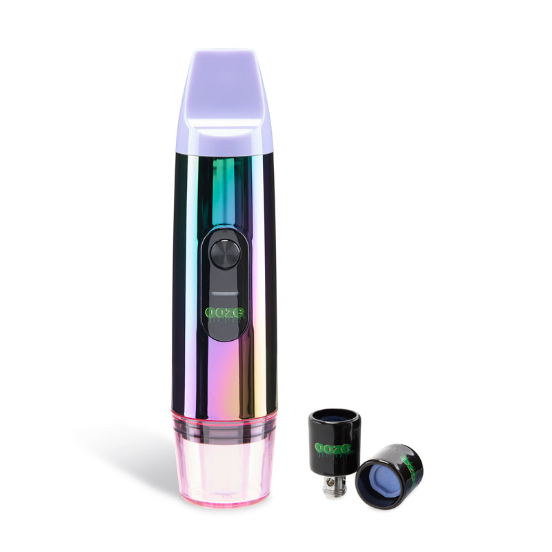Front view of Rainbow Booster extract vape with attachments