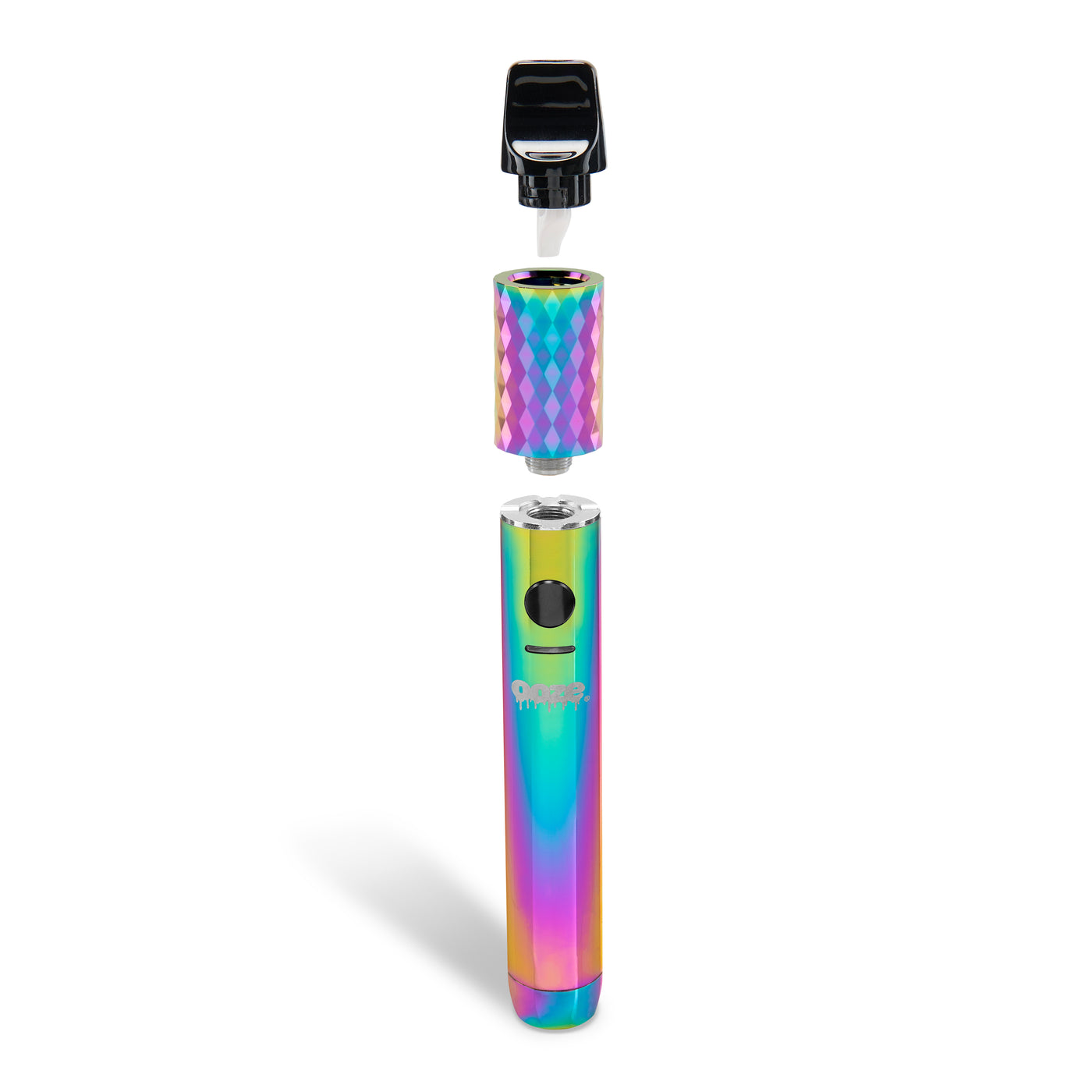 front view of rainbow beacon dab pen parts broken up