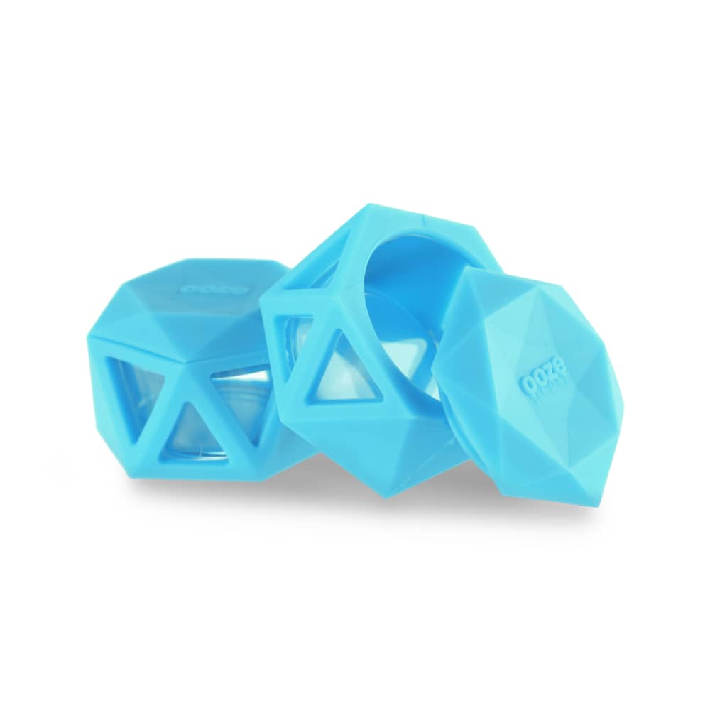 Geode Silicone & Glass Container - Aqua Teal
