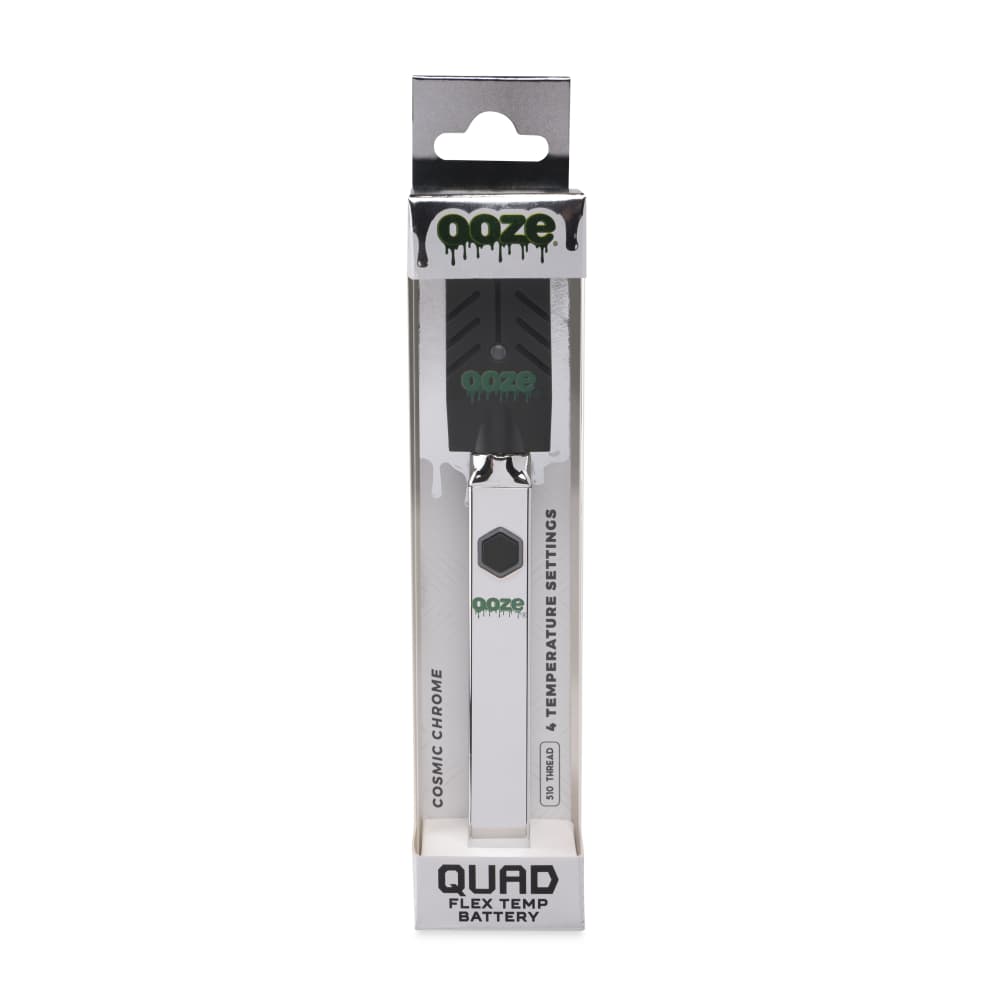 Ooze Cosmic Chrome Quad 510 Thread 500 Mah Square Vape Pen Battery + Usb Charger