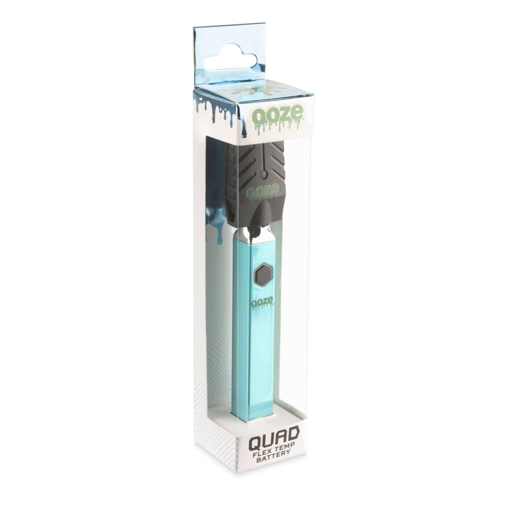 Ooze Arctic Blue Quad 510 Thead 500 Mah Square Vape Pen Battery + Usb Charger