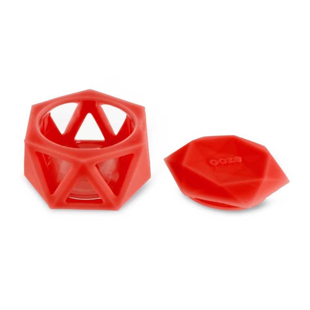 Geode Silicone & Glass Container - Scarlet