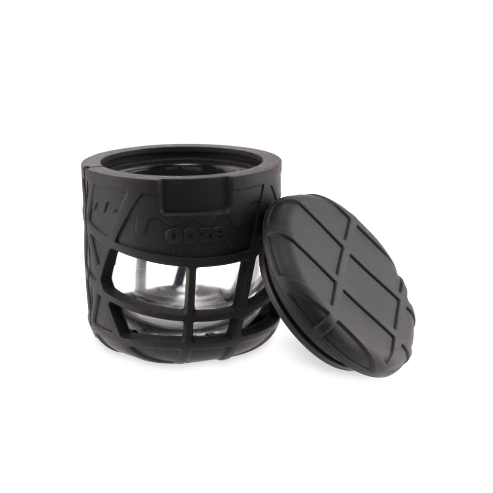 Ooze Prizm Black Silicone-Wrapped Glass Stash Jar