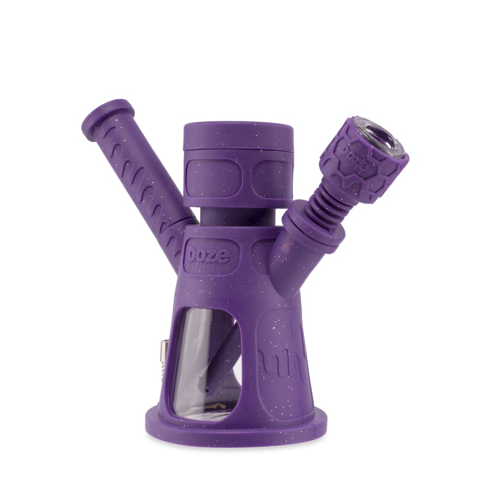 Ooze Hyborg Silicone Glass 4-In-1 Hybrid Water Pipe And Nectar Collector - Shimmer Purple