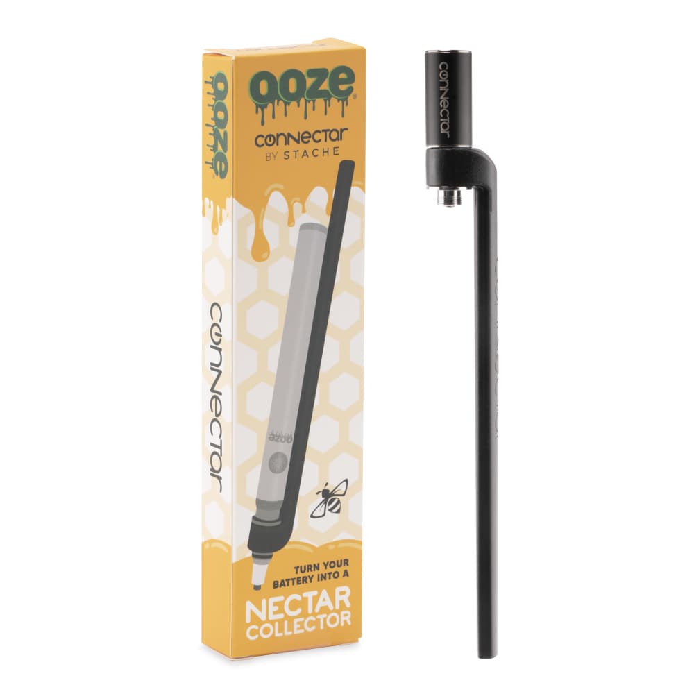 Ooze X Stache Connectar - 510 Thread Nectar Collector Vape Pen Attachment - Black