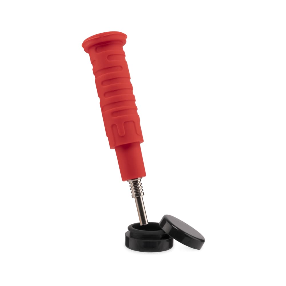 Ooze Blaster Silicone Glass 4-In-1 Hybrid Water Pipe And Nectar Collector - Scarlet Black