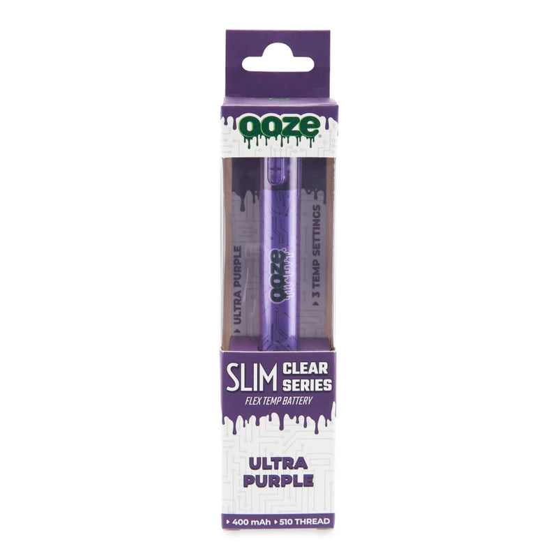 Slim Clear Series Transparent 510 Vape Battery – Ultra Purple