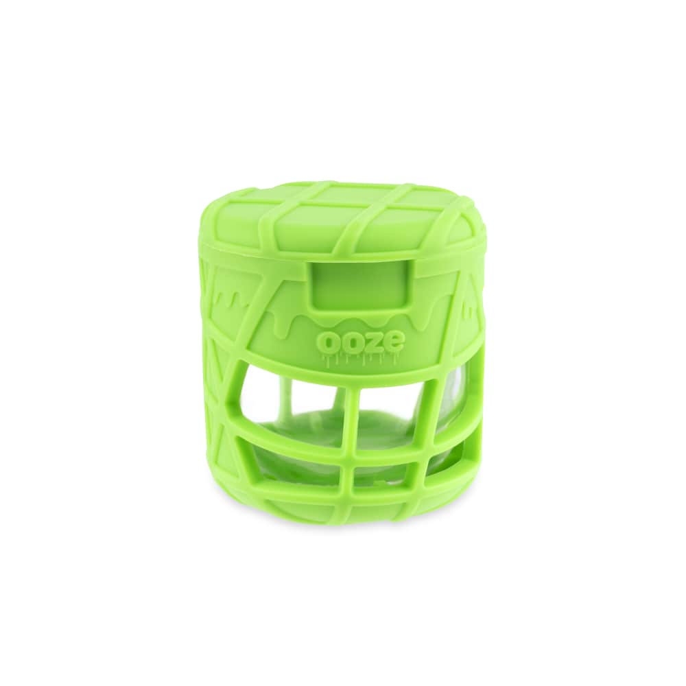 Ooze Prizm Green Silicone-Wrapped Glass Stash Jar