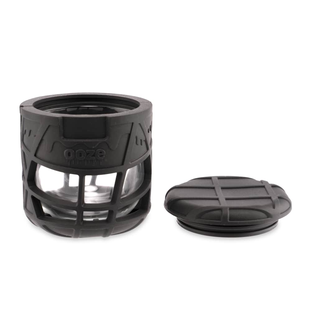 Ooze Prizm Black Silicone-Wrapped Glass Stash Jar