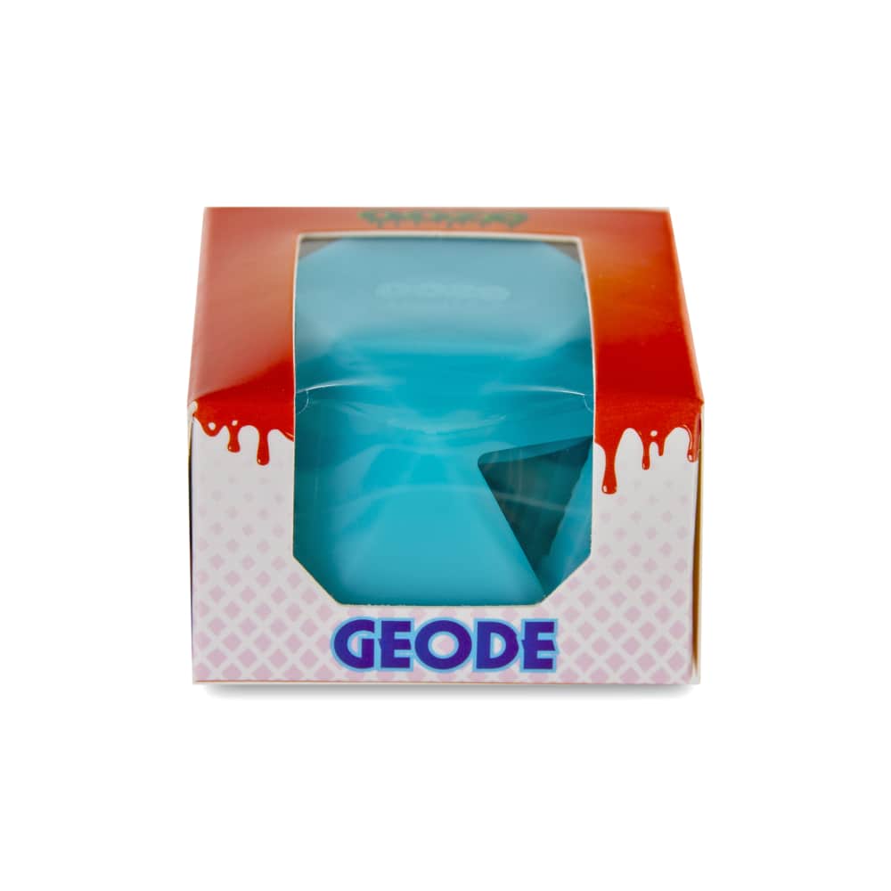 Geode Silicone & Glass Container - Aqua Teal