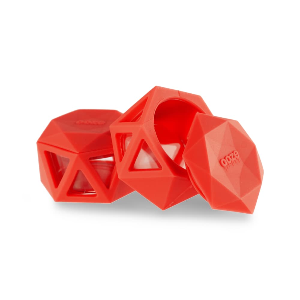 Geode Silicone & Glass Container - Scarlet