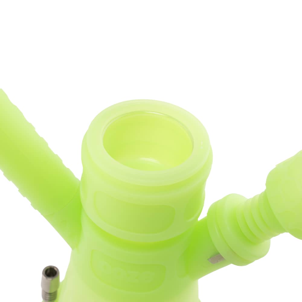 Ooze Hyborg Silicone Glass 4-In-1 Hybrid Water Pipe And Nectar Collector - Green Glow
