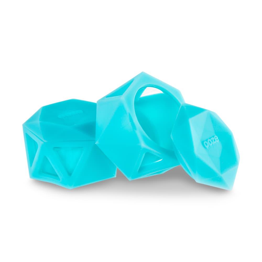 Geode Silicone & Glass Container - Aqua Teal