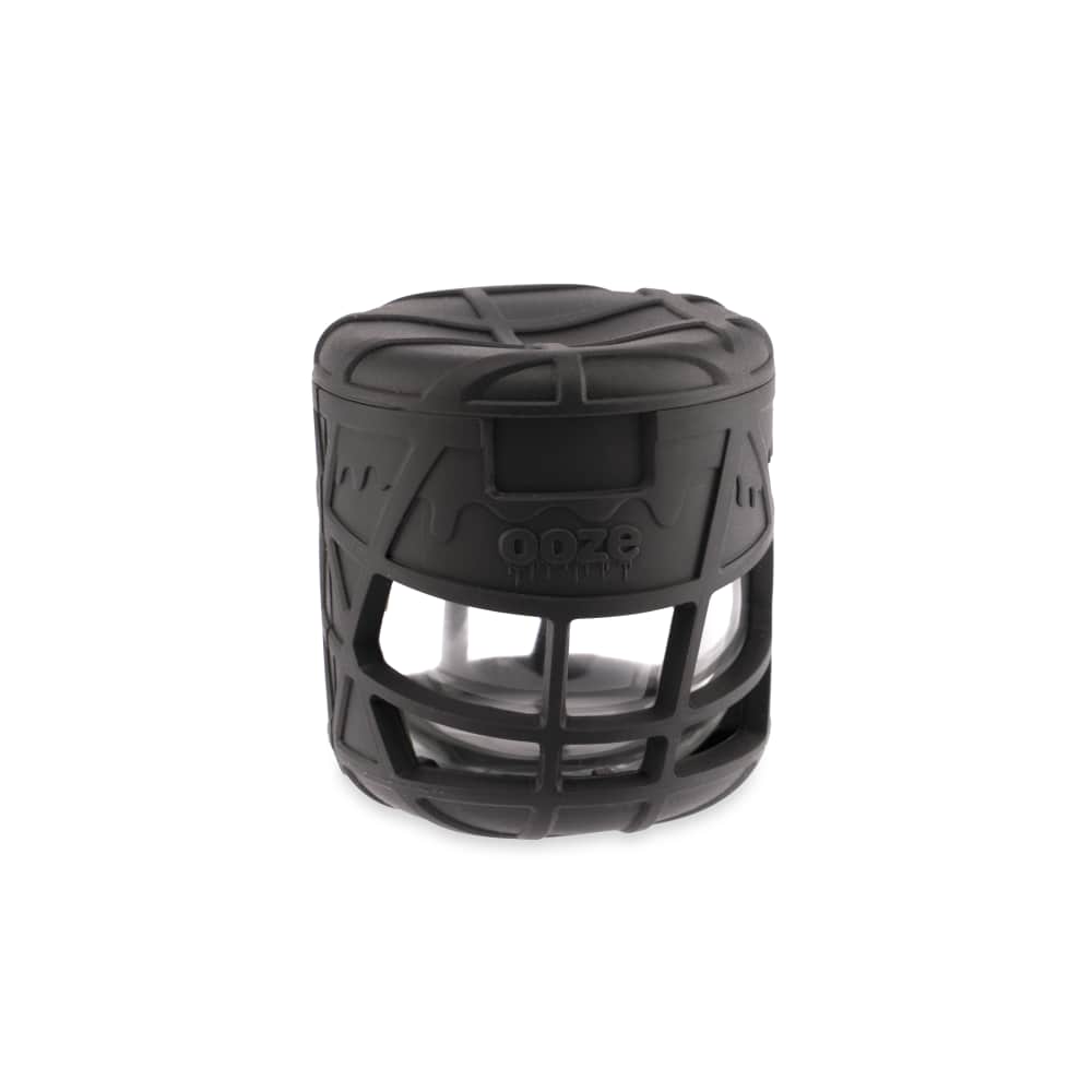Ooze Prizm Black Silicone-Wrapped Glass Stash Jar