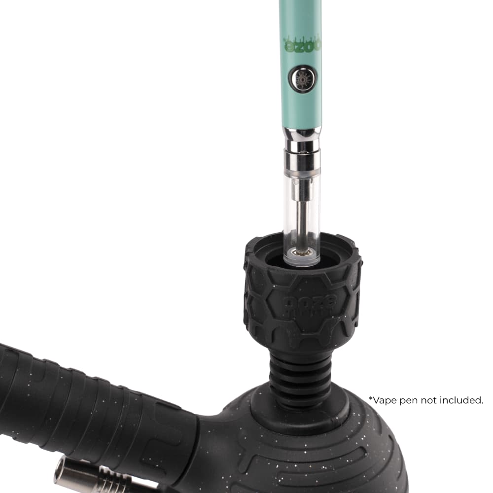 Ooze Blaster Silicone Glass 4-In-1 Hybrid Water Pipe And Nectar Collector - Shimmer Black