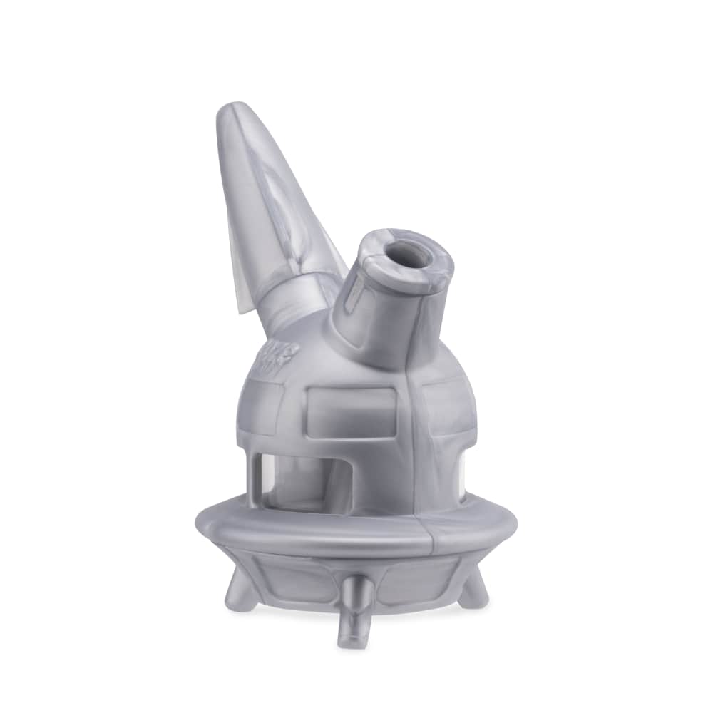 The stellar silver Ooze UFO is displayed on an angle with nothing inserted in the downstem