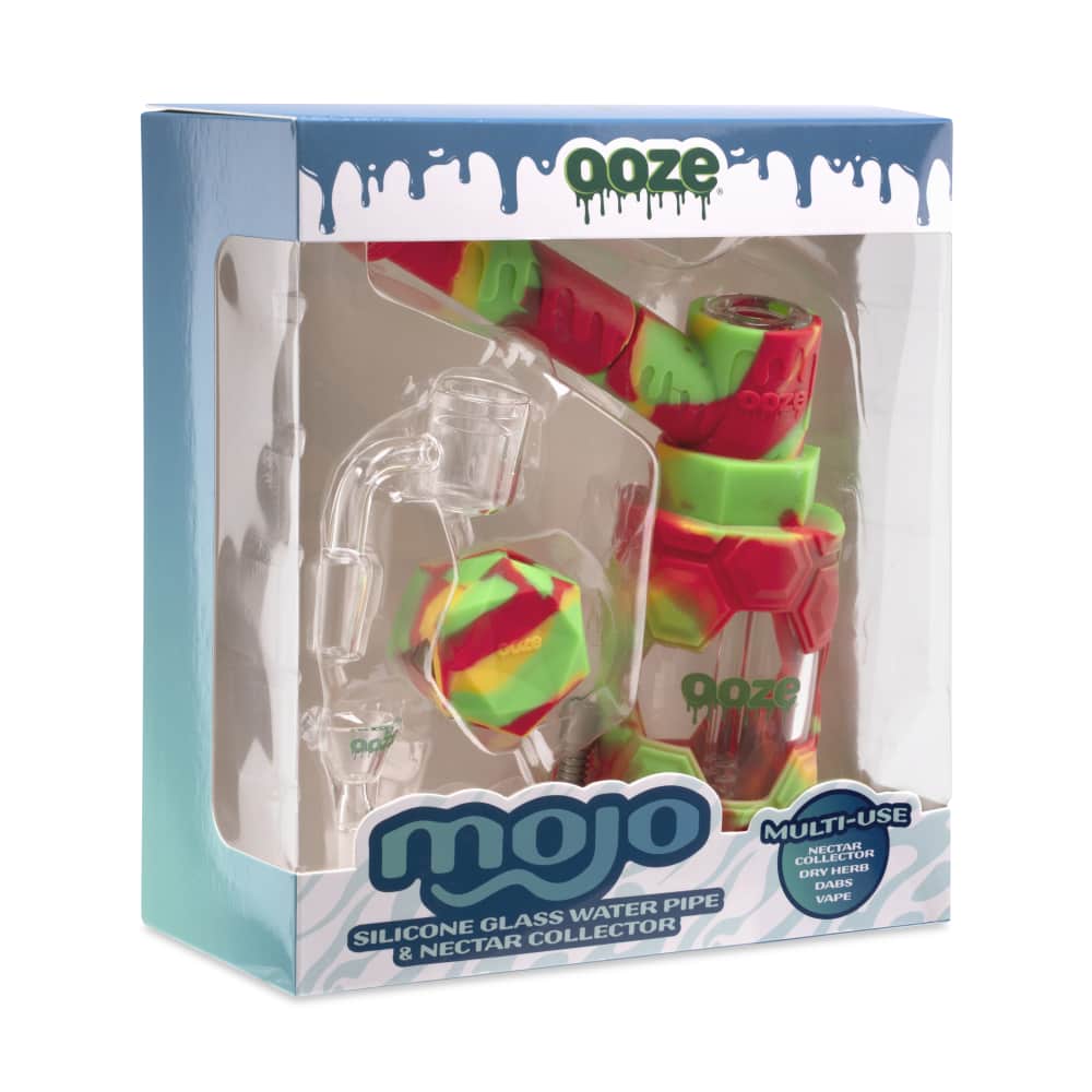 Ooze Mojo Silicone Water Pipe & Nectar Collector - Rasta