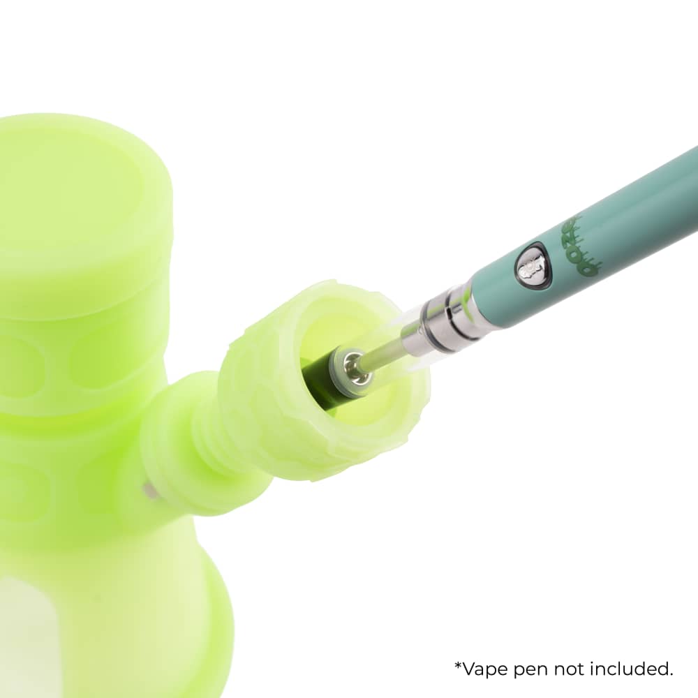 Ooze Hyborg Silicone Glass 4-In-1 Hybrid Water Pipe And Nectar Collector - Green Glow