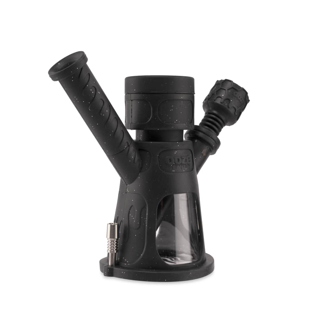 Ooze Hyborg Silicone Glass 4-In-1 Hybrid Water Pipe And Nectar Collector - Shimmer Black