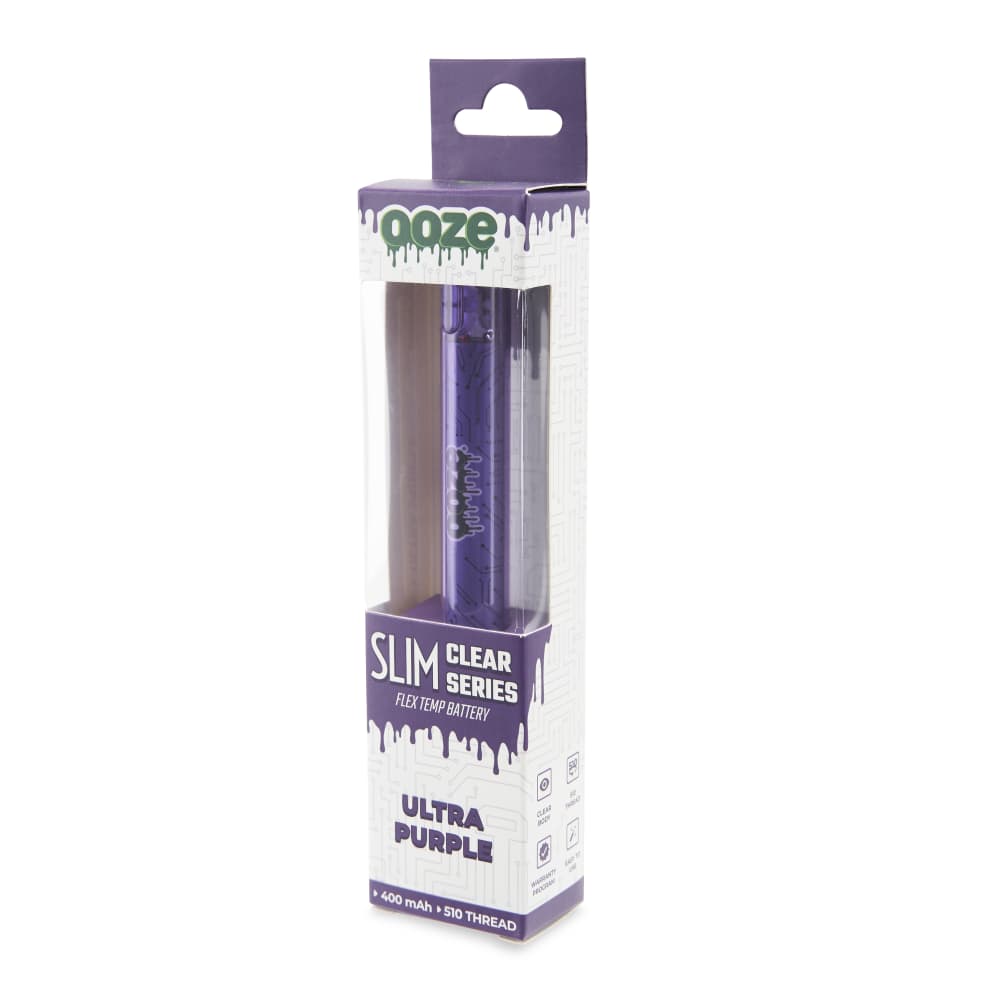 Slim Clear Series Transparent 510 Vape Battery – Ultra Purple