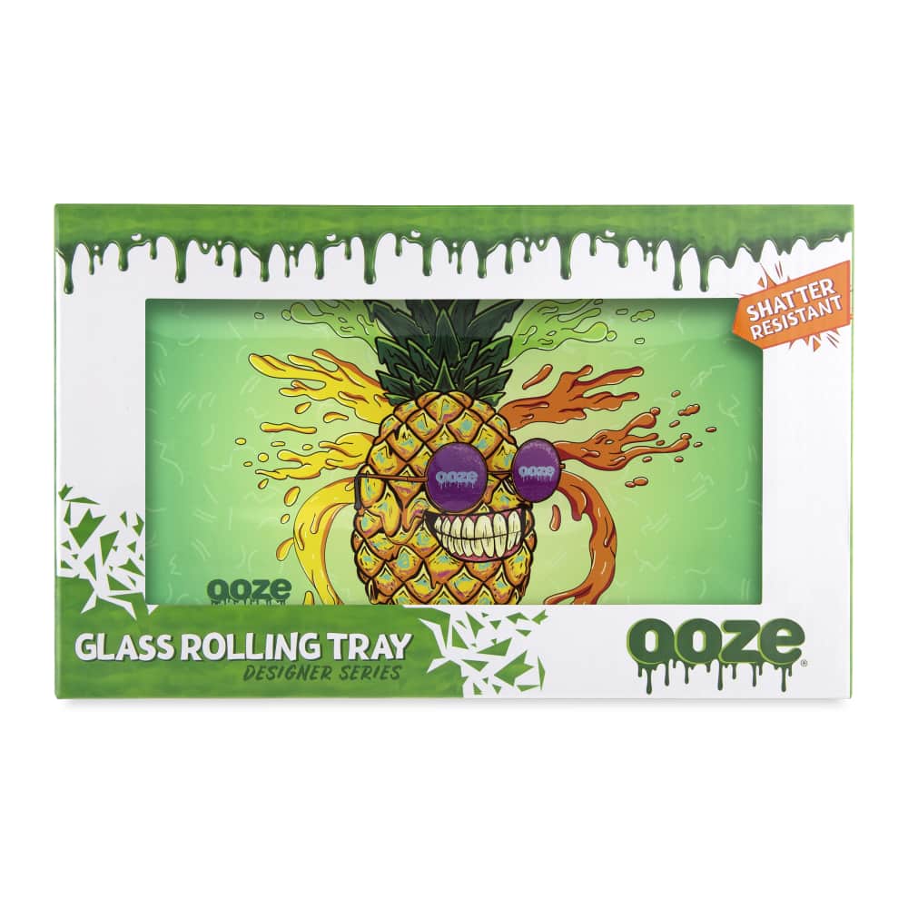 Ooze Rolling Tray - Shatter Resistant Glass - Mr. Pineapple