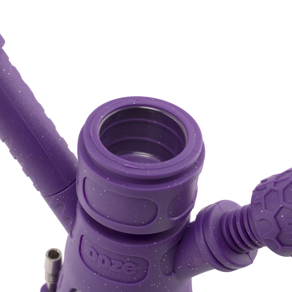 Ooze Hyborg Silicone Glass 4-In-1 Hybrid Water Pipe And Nectar Collector - Shimmer Purple