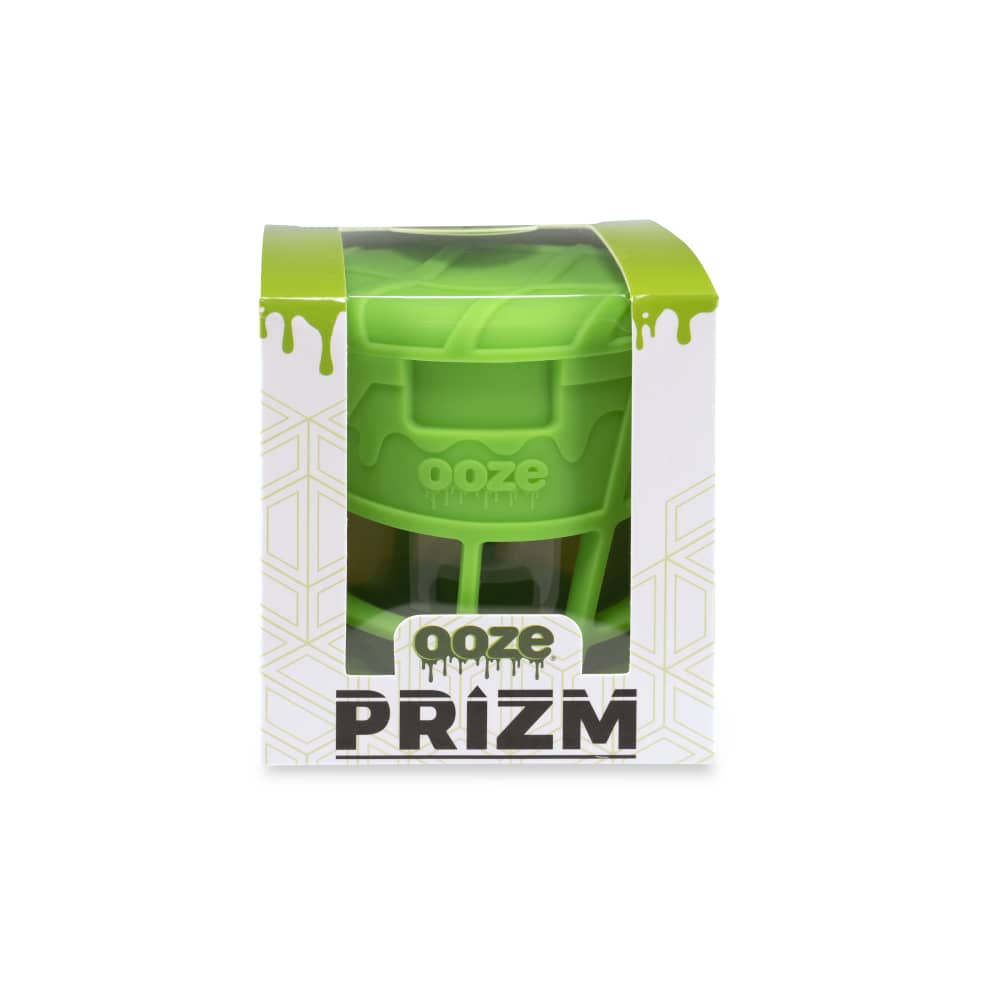 Ooze Prizm Green Silicone-Wrapped Glass Stash Jar