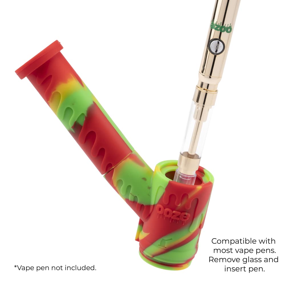Ooze Mojo Silicone Water Pipe & Nectar Collector - Rasta