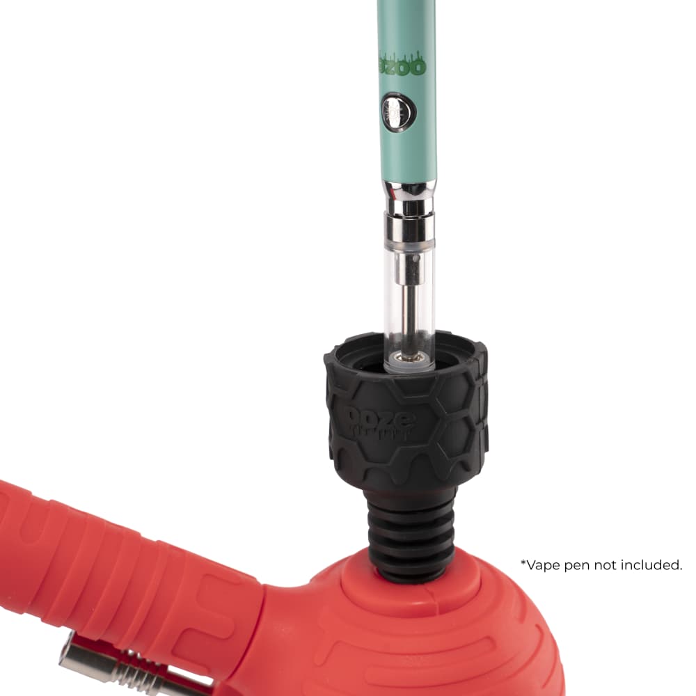 Ooze Blaster Silicone Glass 4-In-1 Hybrid Water Pipe And Nectar Collector - Scarlet Black