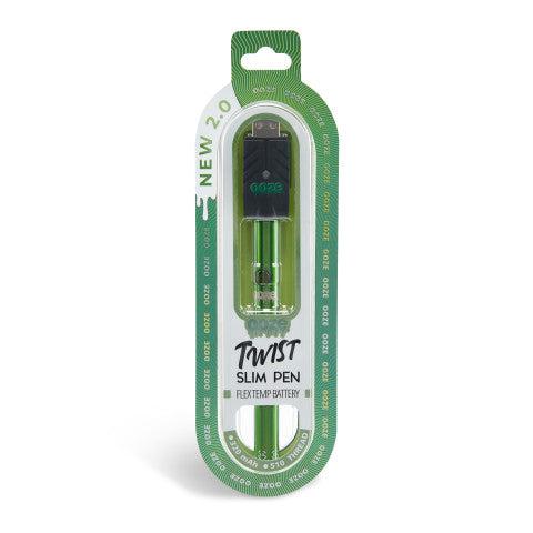Ooze Twist Slim Pen 2.0 510 Thread Vaporizer Battery – Slime Green