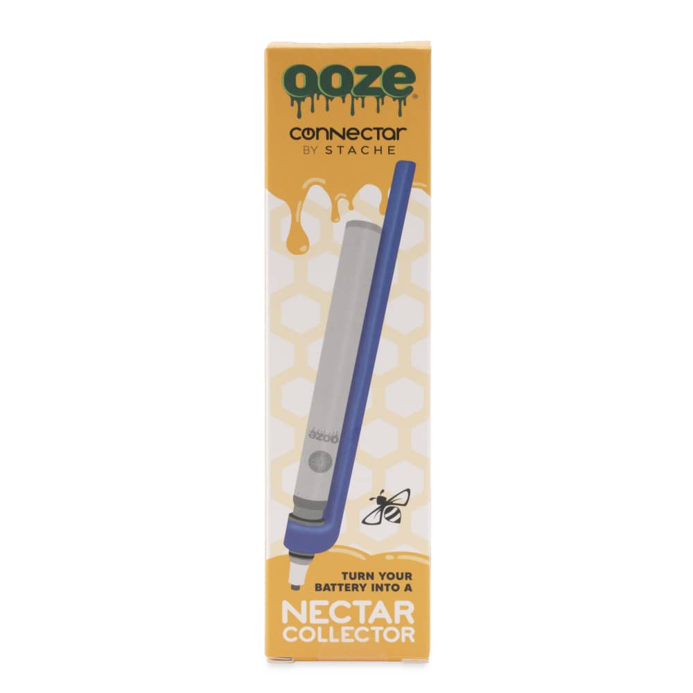 Ooze X Stache Connectar - 510 Thread Nectar Collector Vape Pen Attachment - Blue