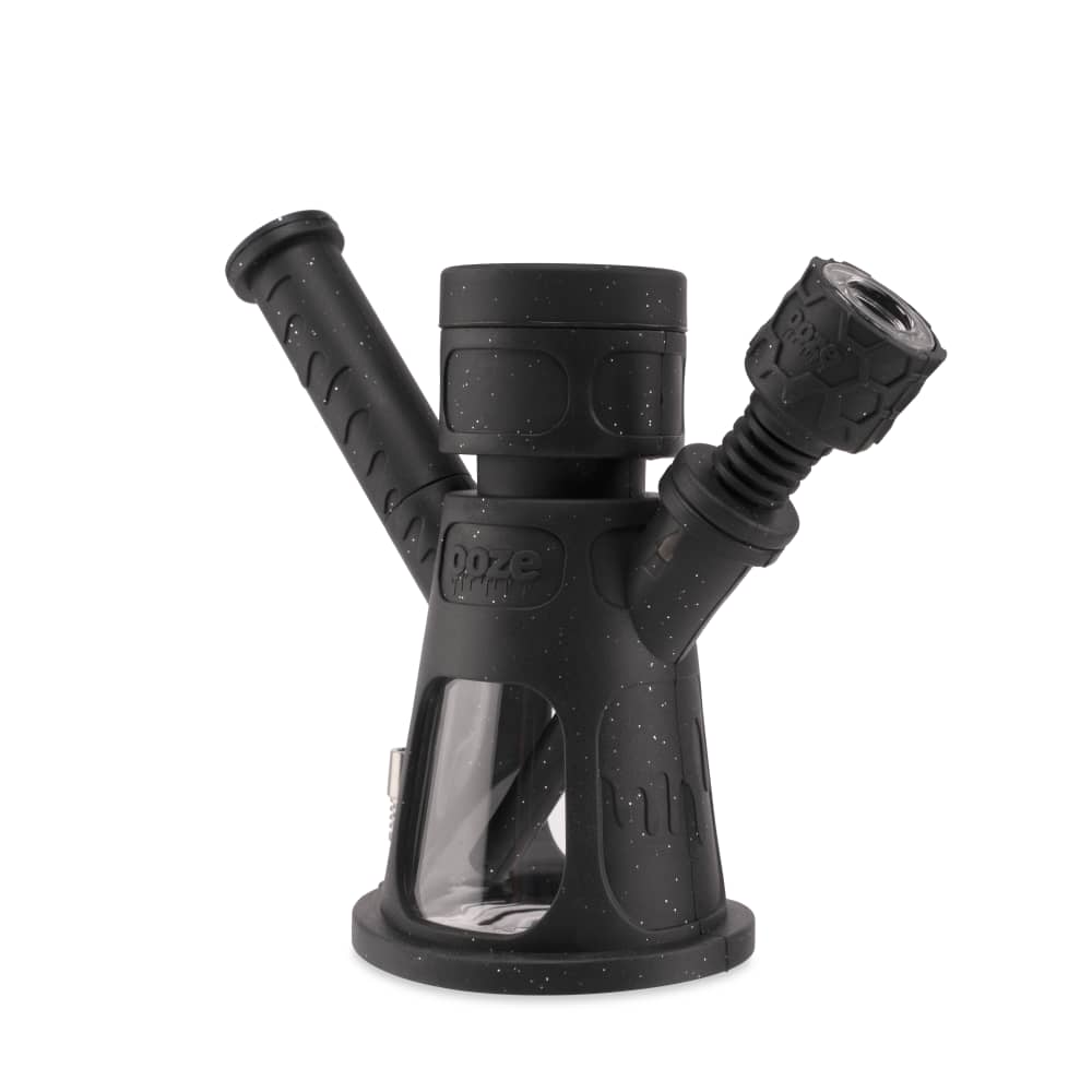Ooze Hyborg Silicone Glass 4-In-1 Hybrid Water Pipe And Nectar Collector - Shimmer Black