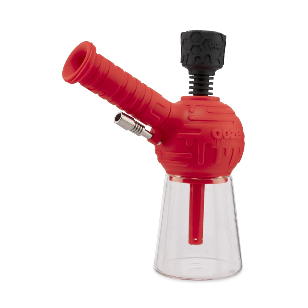 Ooze Blaster Silicone Glass 4-In-1 Hybrid Water Pipe And Nectar Collector - Scarlet Black