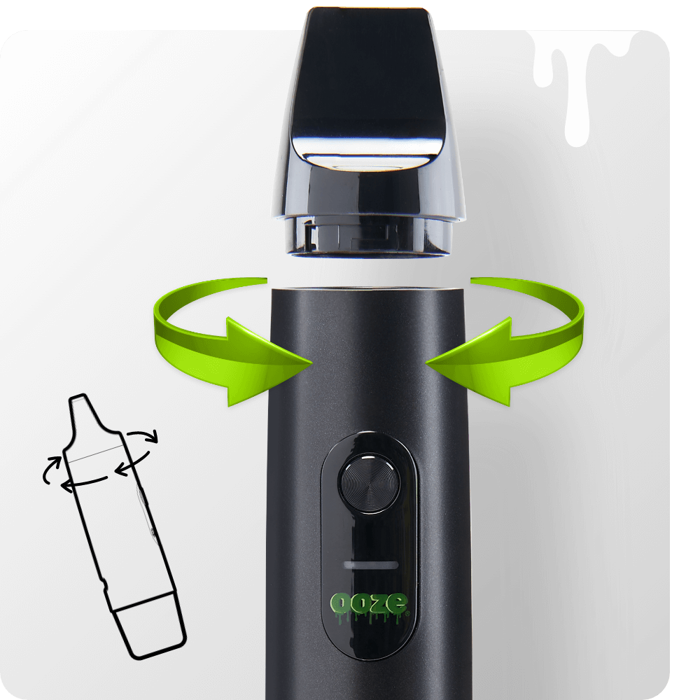 Graph on how to remove mouthpiece from Black Booster extract vaporizer
