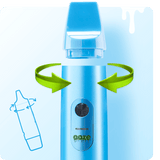 Graph on how to remove mouthpiece from Light Blue Booster extract vaporizer
