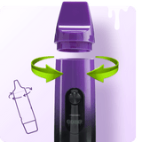 Graph on how to remove mouthpiece from Purple Booster extract vaporizer
