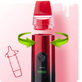 Graph on how to remove mouthpiece from Red Booster extract vaporizer
