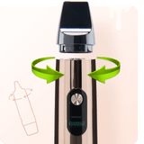 Graph on how to remove mouthpiece from Rose Gold Booster extract vaporizer
