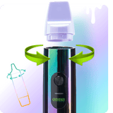 Graph on how to remove mouthpiece from Rainbow Booster extract vaporizer
