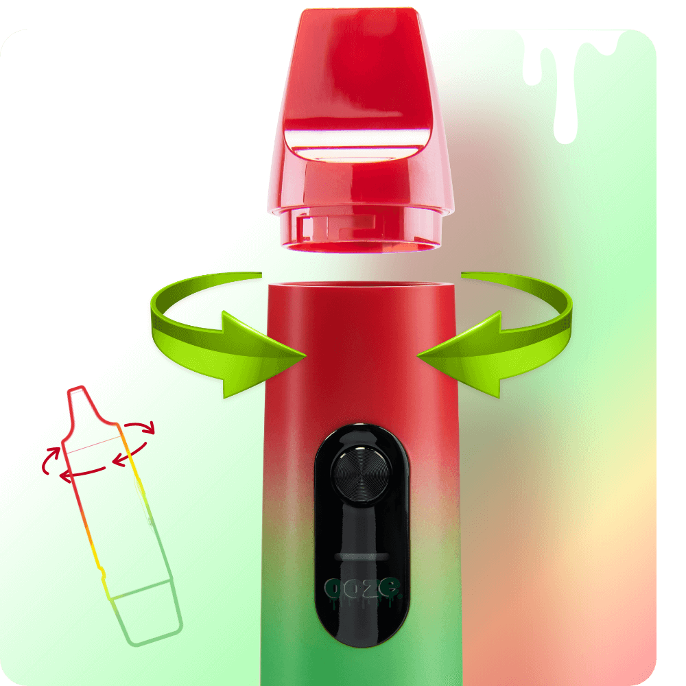 Graph on how to remove mouthpiece from Rasta Booster extract vaporizer
