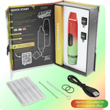 Inside view of Rasta Booster extract vape product box with included accessories

