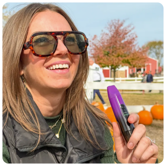 person with Galaxy Purple Booster