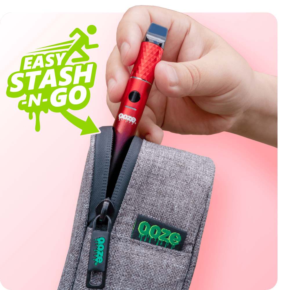 image showing red and black Beacon dab pen being stored