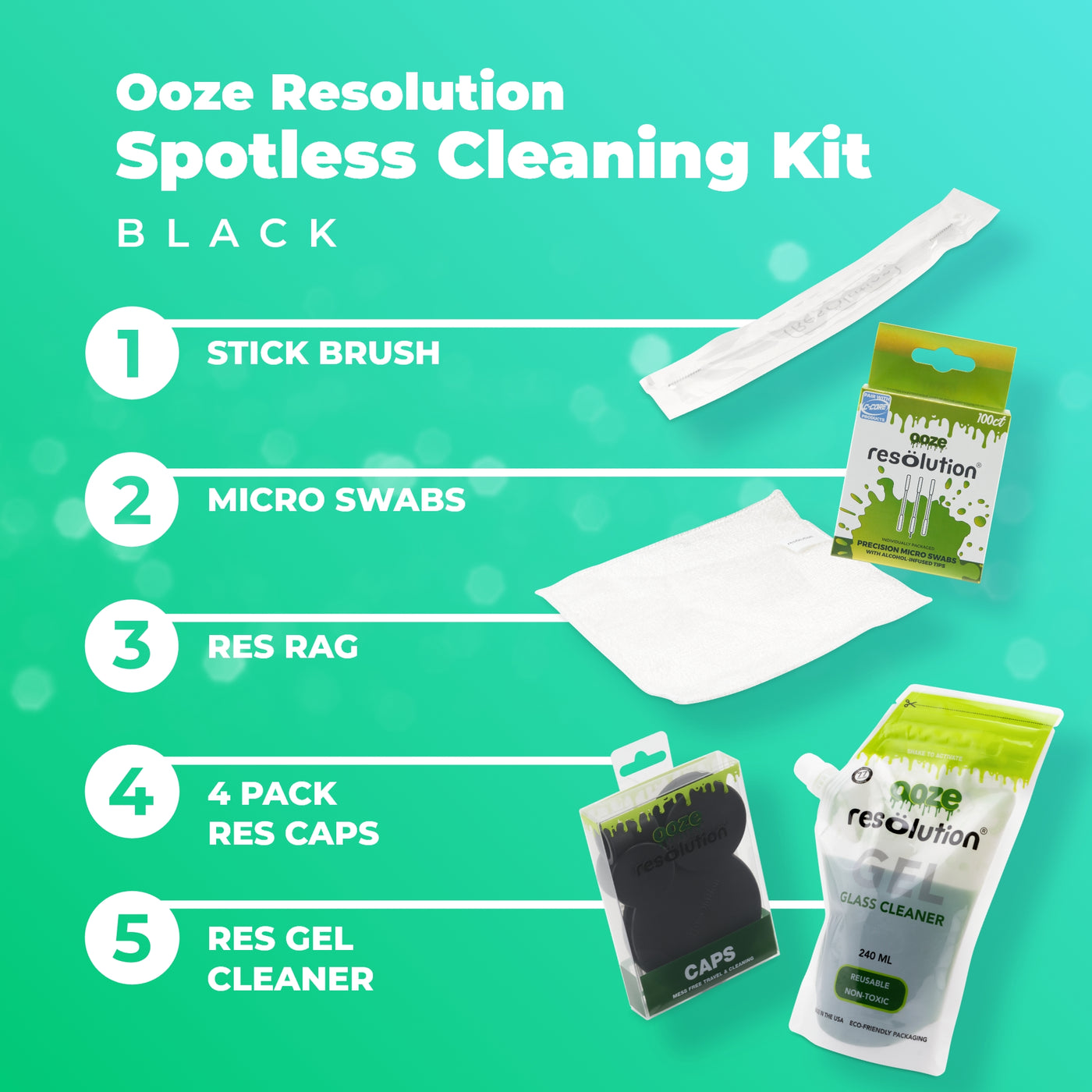 Ooze Resolution Spotless Cleaning Kit – Black