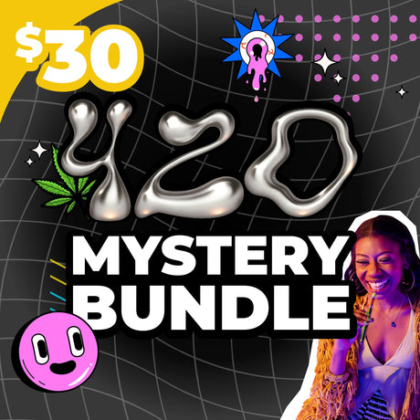 THe Ooze $30 420 Mystery Bundle shows a girl laughing and hitting her Ooze pen