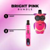 Two pink vape devices on a pink background with 'Bright Pink Bundle' text.