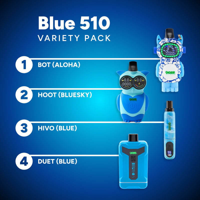 Blue 510 Vape Variety Pack – Assorted 510 Thread Vape Batteries
